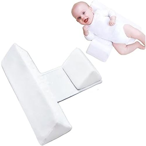 Wedge Pillow for Newborns Adjustable 45-Degree Provides Front and Back Support for a Comfortable Sleep Experience (White)
