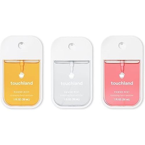 Touchland Power Mist Hydrating Hand Sanitizer Spray, TROPICAL Trio Set (Mango Passion, Beach Coco, Watermelon), 1 FL. OZ. Travel Size (Set of 3)