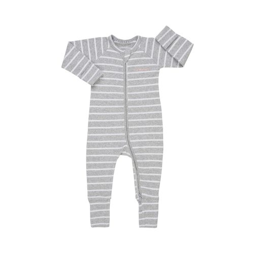 BONDS Ribbed Zip Wondersuit | BXKAA | New Grey Marle & White