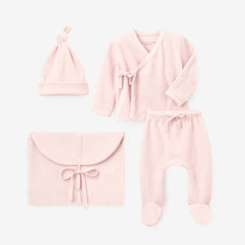 Blush Velour Layette Set – Elegant Baby