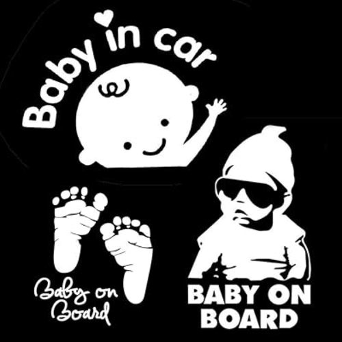 Baby on Board, Baby in Car, Car Window Decal Stickers - 3 Pack