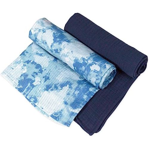 HonestBaby Unisex-Baby 2-Pack Organic Cotton Swaddle Blankets (Legacy)