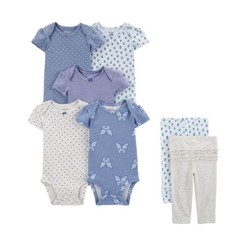 Baby 7-Piece Short-Sleeve Bodysuits & Pull-On Pants Set | Carter's
