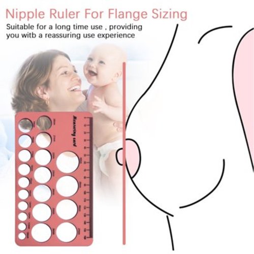 Flange Sizing Kit 2024 New Nipple Ruler for Flange Sizing Measurement Tool , & Soft Flange Size Measure for Nipples, Breast Flange Measuring Tool Breast Pump Sizing Tool