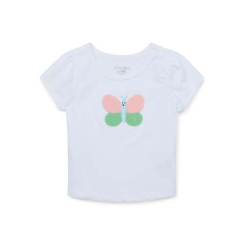 Garanimals Baby Girl Embroidered T-Shirt with Scallop-Trim Neck, Sizes 0-24M