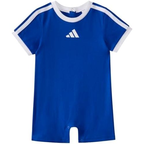 adidas Baby Boys Short Sleeve 3-stripe Shortie Romper