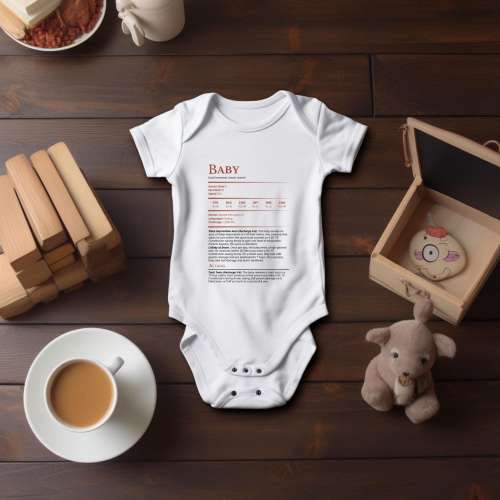 Custom Cute Monster Stat Block Baby Bodysuit for New Parents - Tabletop RPG Gift for D&D Fans, Players, DMs, Perfect Baby Shower Gift