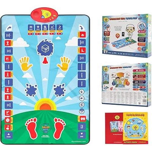 My Salah Mat for Kids - Smart Interactive Prayer Mat for Learning The Salah - Fun & Easy Kids Prayer Mat with 36 Touch Keys, 15 Languages, Speaker, & Booklets - Islamic Toys for Ages 3 to 8