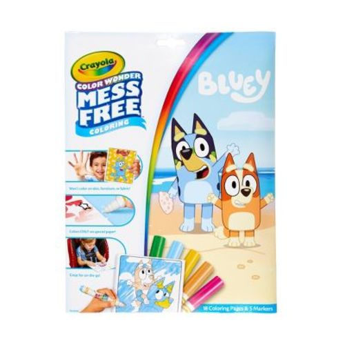 Crayola Color Wonder Mess Free Coloring Pages With Markers - Bluey: Non-toxic, Creative Thinking, Kids, 18 Pages
