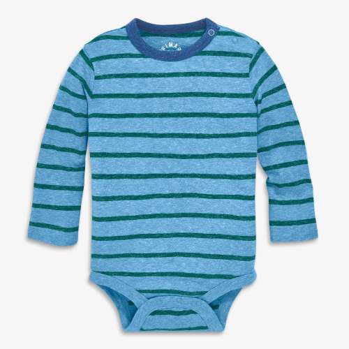 Baby heathered long sleeve babysuit in stripe | Primary.com