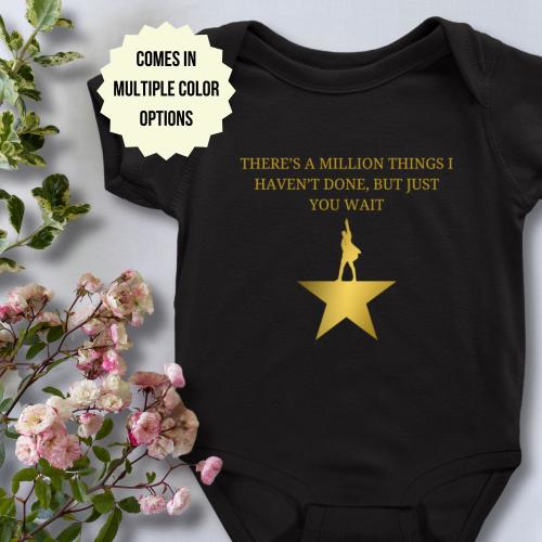 Hamilton Baby Onesie | Alexander Hamilton Broadway Baby Bodysuit Romper, Aaron Burr, Eliza Hamilton, George Washington, American History