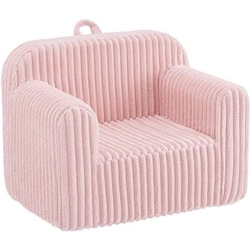 Ulax furniture Kids Convertible Sofas Children Flip-Out Sofa - 2-in-1 to Lounge Chair (Pink)