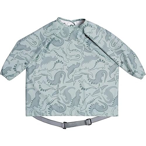 BIBaDO - Long Sleeve Baby Bibs - Babies & Toddlers 6-36 Months - Coverall Baby Led Weaning Bib - Easy Wipe, Soft & Waterproof