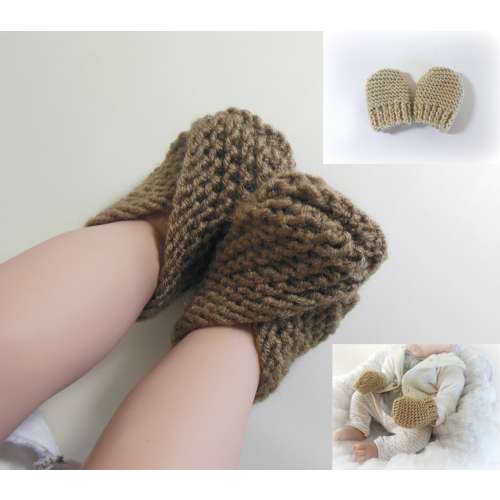 Preemie-12mth Infant Knit Booties or Mittens, Baby Crossover Booties , Knit Infant Moccasins, Knit Baby Shoes in Many Colors