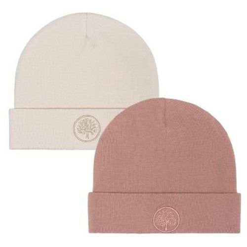Parker Baby Co. 2 Pack Baby Beanie - Rosewood/Snow (0-3 months)