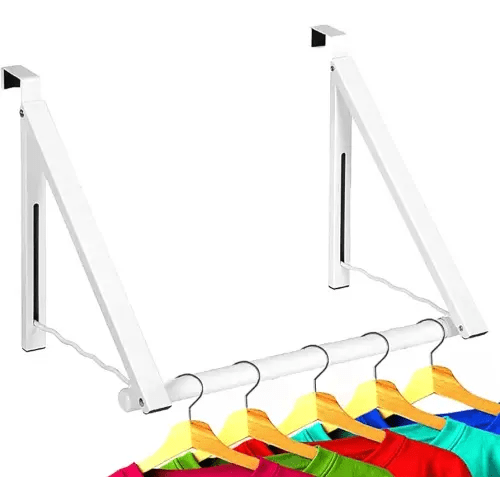 HOLDN’ STORAGE Over The Door Hanger Foldable - Over The Door Rack for Hanging Towels, Coats & Clothes - Over The Door Hanger Hooks for Bedroom, Washroom and Office.
