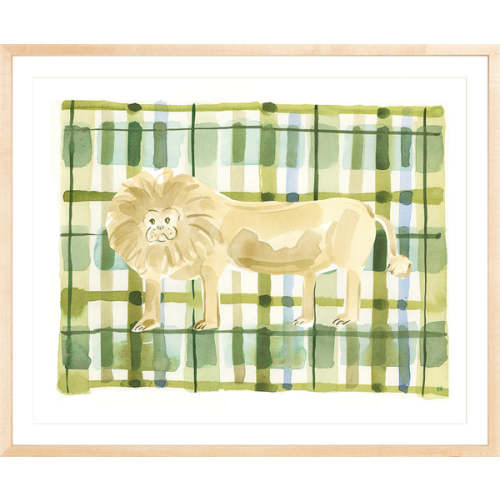 The "Plaid Lion" Watercolor Animal Fine Art Print