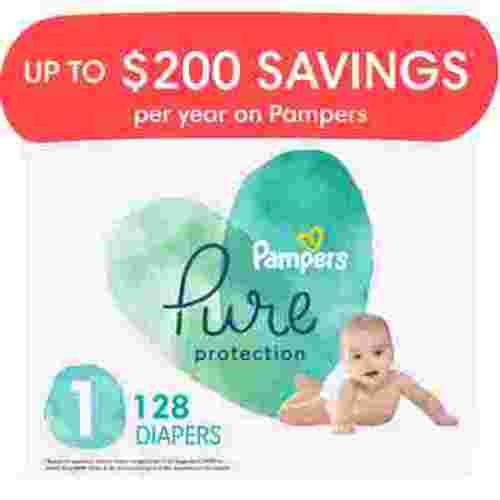 Pampers Pure Protection Natural Baby Diapers (Choose Your Size & Count)