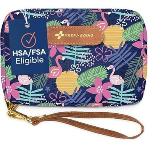 KeepGoing Travel First Aid Kit for Kids – 130 Pc. Small First Aid Kit for Car, Home, Purse, Diaper Bag & Backpack with Latex-Free Bandages - Mini First Aid Kit Travel Size TSA-Approved