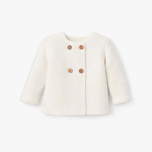 Whisper White Sofia + Finn Knit Baby Cardigan – Elegant Baby