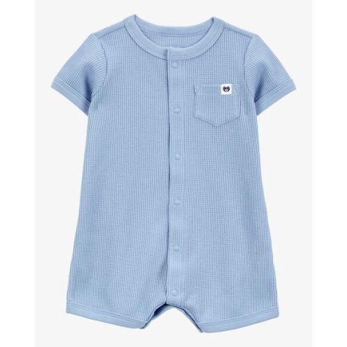 Baby Waffle Knit Short-Sleeve Romper - Blue - Carter's | Carter's