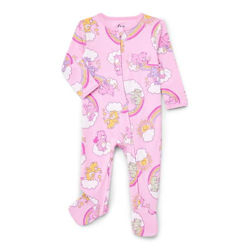 Care Bears Baby Boys or Girls Two-Way Zip Front Footed Pajama One-Piece, Sizes 0-6/9M