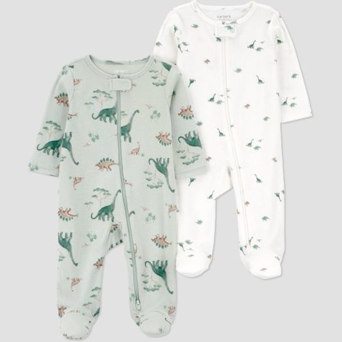 Carter's Just One You® Baby Boys' 2pk Dino Sleep N' Play - Green 3M