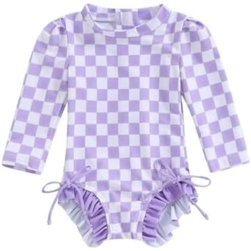 MAYUMMPY Toddler Baby Girls Bikini Beach Swimwear Zipper Swimsuit UPF 50+ Rash Guard One Piece Long Sleeve Bathing Suit