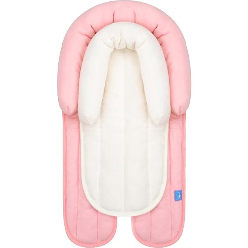 COOLBEBE Upgraded 2-in-1 Babybody Supports for Newborn Infant - Extra Soft Breathable Car Seat Insert Cushion Pad, Perfect for Carseat, Stroller, Swing, Bouncer, Pink