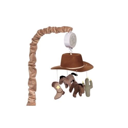 Country Western Cowboy Hat Musical Baby Crib Mobile Soother Toy