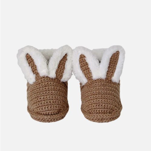 Miann & Co - Knitted Bunny Booties - Café Au Lait | MIANN & CO