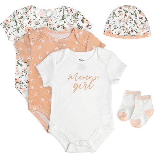 Baby Essentials Baby Girls 5 Piece Bodysuit Set
