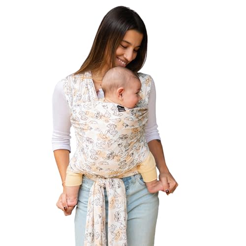 Moby Baby Wrap Carrier Featherknit for Newborns to Toddlers (8-33lbs), Infant Sling Carrier, Lightweight & Hands Free Design, Adjustable for All Body Types (Disney's Aloha Stitch)