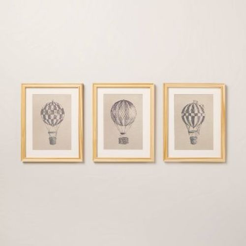 11"x14" Hot Air Balloon Sketch Framed Wall Art (Set of 3) - Hearth & Hand™ with Magnolia