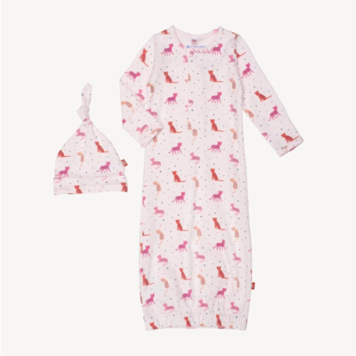 cheetah bonita organic cotton magnetic cozy sleeper gown + hat set – Magnetic Me