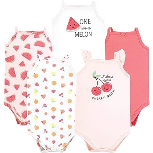 Hudson Baby baby-girls Cotton Sleeveless Bodysuits