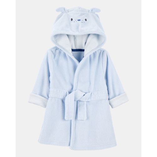 Baby Dog Hooded Terry Robe - Blue | Carter's