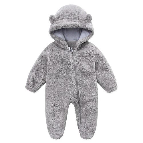 Frostluinai Cute Baby Girls' Fleece Footed Jumpsuit Baby Boy Snowsuit New Born Baby Winter Coat Toddler Lined Onesie Pajamas Warm Hooded Romper Pram for Infant