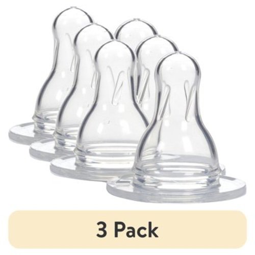 (3 pack) Dr. Brown's Natural Flow Level 4 Narrow Baby Bottle Silicone Nipple, Fast Flow, 9m+, 100% Silicone Bottle Nipple, 2 Pack