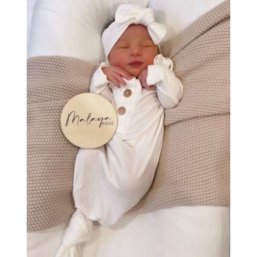 Knot Gown - Soft White | Newborn girl outfits, Newborn, Newborn hospital outfits