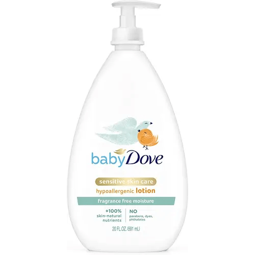 Baby Dove Face and Body Lotion for Sensitive Skin Moisture Fragrance-Free Baby Lotion 20 oz