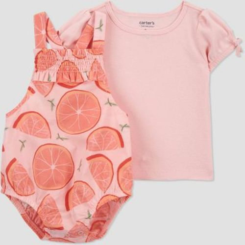 Carter's Just One You® Baby Girls' Grapefruit Bubble Overalls - Pink 3m