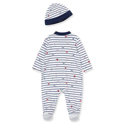 Sports Star 2-Way-Zip Footed One-Piece and Hat
