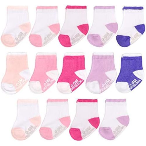 Fruit of the Loom Baby 14-Pack Grow & Fit Flex Zones Cotton Stretch Socks - Unisex, Girls, Boys