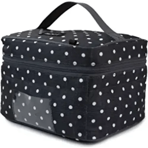 PackIt Freezable Bottle Cooler for Breastmilk and Formula, Polka Dots, Built with EcoFreeze Technology, Collapsible, Reusable, Zip Closure and Top Handle, Fits up to four, 5 oz Bottles
