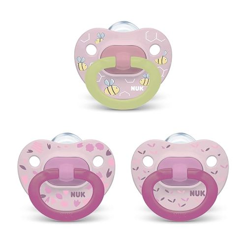 NUK Orthodontic Pacifier Value Pack - 0-6 Months - Pink - 3 Pack