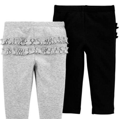 Baby 2-Pack Ruffle-Detail Cotton Pants