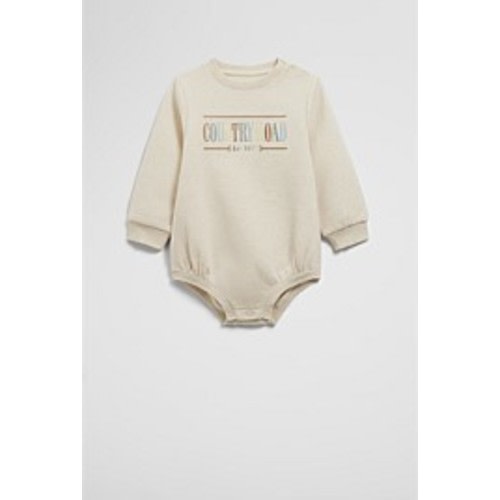 Oatmeal Marle Organically Grown Cotton Logo Oversized Long Sleeve Bodysuit - Jumpsuits & Bodysuits | Country Road
