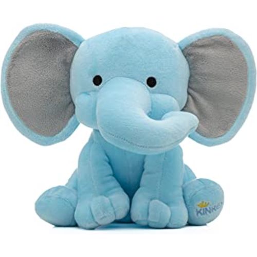 KINREX Elephant Stuffed Animals – Stuff Animal Plush Toy for Babies Girls Boys, Elephants Plushie Teddy Bear Toys for Birth Stats Baby Shower Infant Newborn Boy & Girl, Blue Measures 9 Inches