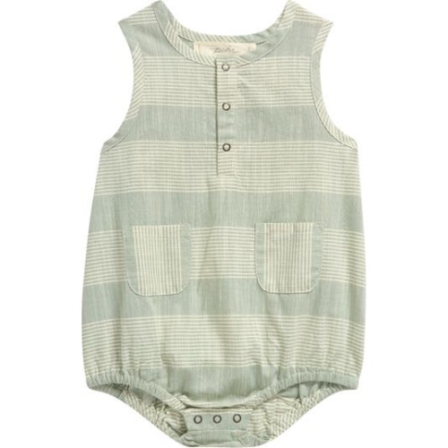 Stripe Organic Cotton Pocket Romper